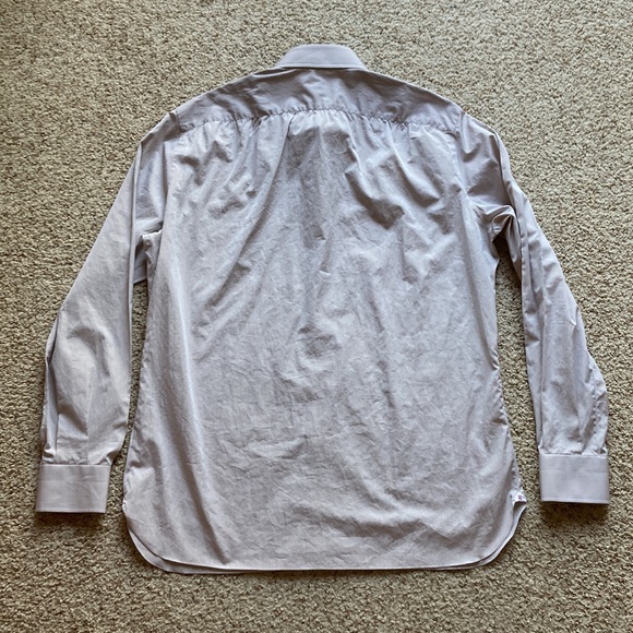 Isaia Napoli Men’s Solid Gray Beige Cotton Dress Shirt NWOT (Imperfect) - Picture 11 of 14